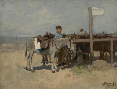 Donkey Stand on the Beach at Scheveningen by Anton Mauve